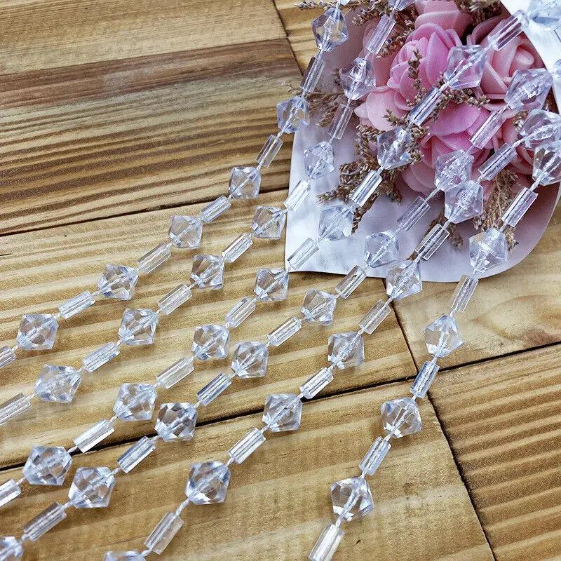 500G Acrylic Bead Curtain Wedding & Party Decor Diy Crystal Garland Chandelier Stage & Tree Decoration Easy Cut Design