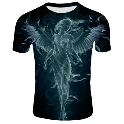 Men T Shirt Spirit Anime  3D Fluorescent Angel Print T Shirt Unisex-Adult Hipster 3D T Shirts Street Hip Hop Oversized T-shirt