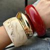 DIEZI 3 Stil Hip Hop Punk Runde Geometrische Armreifen Mode Acryl Rotes Harz Breite Armreifen Armbänder Für Frauen Männer Geschenk Schmuck