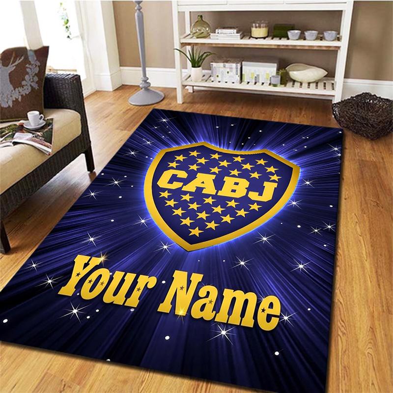 Boca Juniors Crest Custom Name Carpet Rug For Living Room Bedroom Home Sofa Decoration Kids Play Nonslip Floor Mat