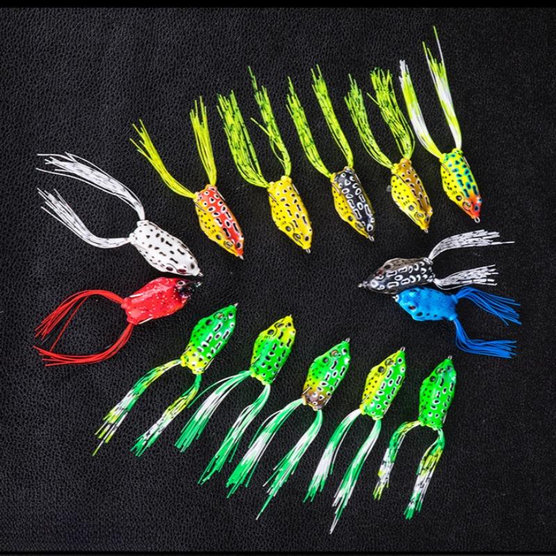 

5 шт. Биомиметическая громовая лягушка, набор «Яйцо лягушки», Крючок-двойник из высокоуглеродистой стали, Мягкая рыболовная приманка, Мягкие лягушки-жабы для рыбалки