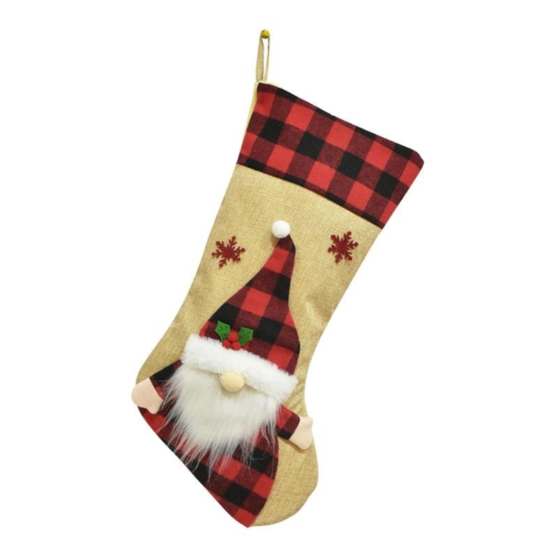 

Christmas Stocking Gift Bag With 3D Embossed Design Spacious Interior For Festival Decorations And Family Photos