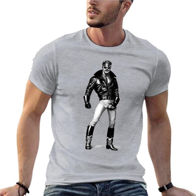 Gay Cop Toy Boy Tom Of Finland Leather Oversized TShirt Summer Unisex Clothes Cotton Streetwear Big Size Tops Tee