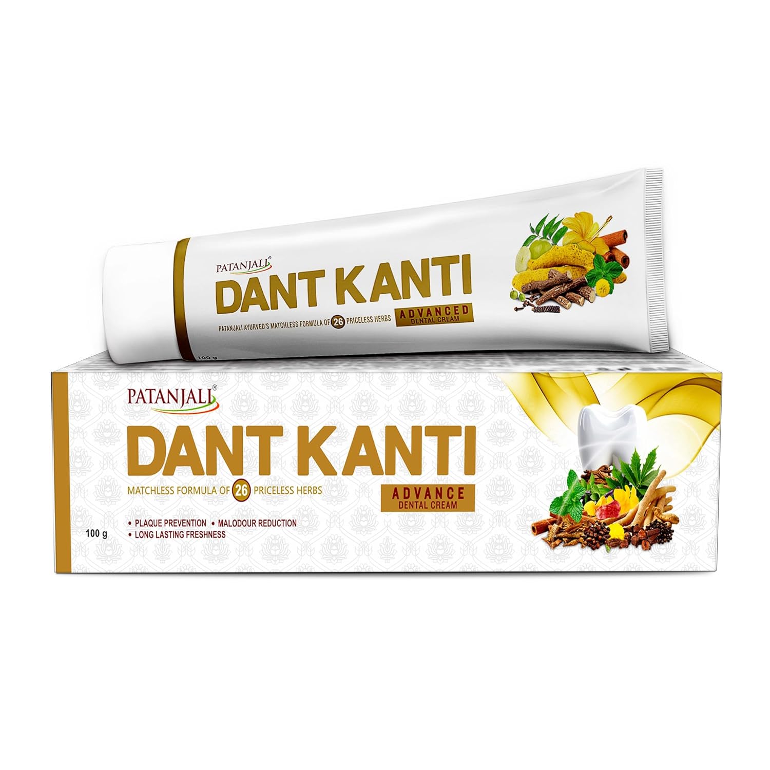 

Patanjali Dant Kanti Усовершенствованная зубная паста для снятия чувствительности и свежего дыхания, 100 г, 1 шт.