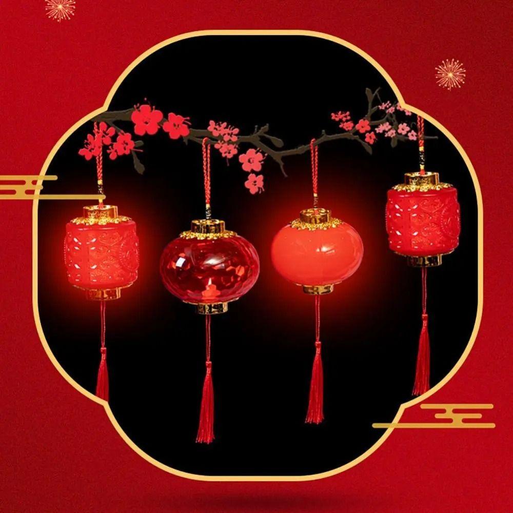 Luminous Chinese New Year Lantern Hand Made LED Lantern Lamp Red Lantern Kids