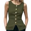 Women's Slim Fit Sleeveless Knit Cardigan Top with Button Front for Everyday Wear