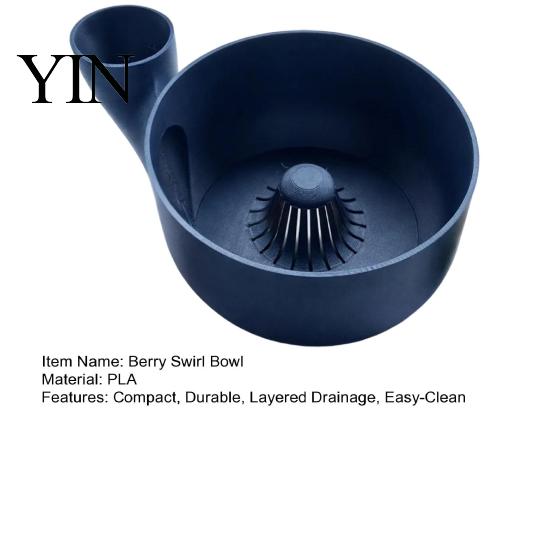 Easy Clean Fruitkom Berry Swirl Wasbak, 3D Geprint Vortex Fruitreiniger Zeef met Keukengadget voor Uitgietuitloop, Holle Afvoer