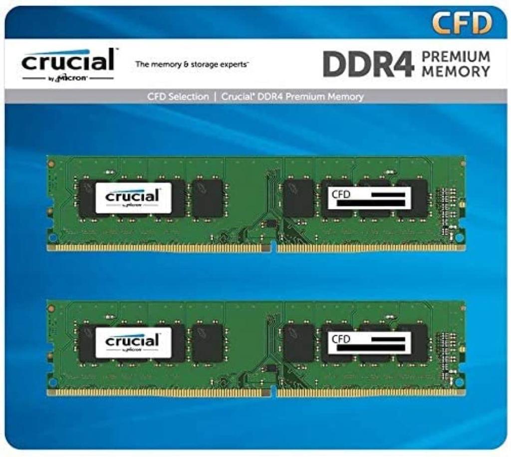 CFD Sales Desktop PC 8GB X 2 Compatibility Lifetime Crucial by Micron Memory, DDR4-3200 (2933/2666 Compatible) (PC4-25600), (16GB), Guaranteed,