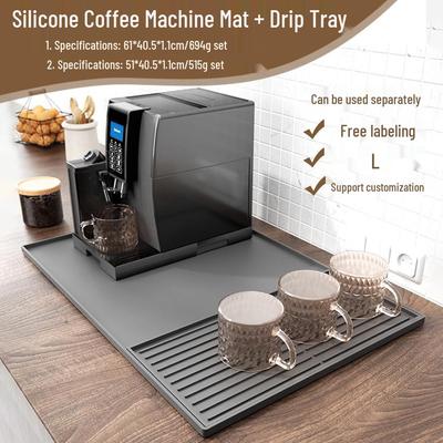 Silikon Kaffeemaschinen Schutzmatte - Doppellagiges Multifunktionales Geschirrtablett