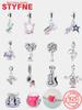 Music Series Guitar Earphone Note Tape Zircon Original Copper Charms Beads Pendant Fit Bracelet Women Diy Jewelry Gifts