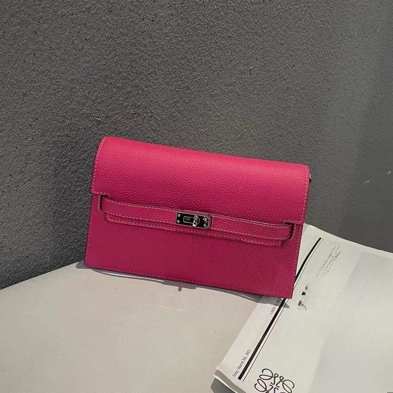 New lychee pattern leather half cover hand grab bag genuine leather women's bag single shoulder underarm bag oblique span bag wholesale