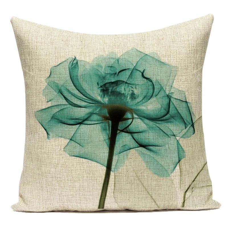 Colorful Flowers Throw Pillow Cover For Office Home Decor Sofa Car Cushion Cover Floral Print Pillow Case Square Cushion Case