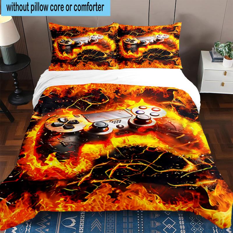 Galactic Gaming Game Controller 3pcs Bedding,Including 1pc Duvet Cover And 2pcs Pillowcases Perfect for Christmas,Ideal for Bedroom, Dormitory