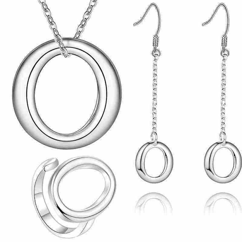 Buy Jewelery Set Big Round Necklace/ Ring / Earrings Jewelry Gift at