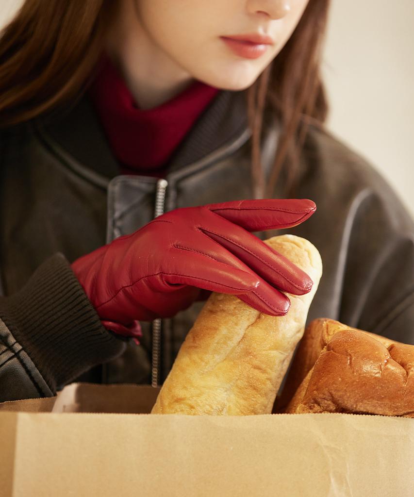 DENTS Maria Touchscreen Women'S Leather Gloves - Berry