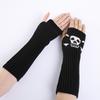 Winter Warme Fäustlinge Strick Fingerlose Armstulpen Warme Fahr-Armstulpen Totenkopf Dehnbar Weiche Handschuhe Halloween Kostüm