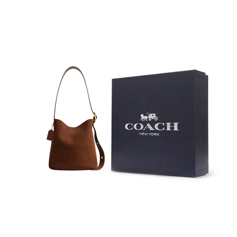 Coach Bleecker 28 Beuteltasche Mit Metallbeschlägen Damen Umhängetasche Warmbraun CCC24-B4WBR