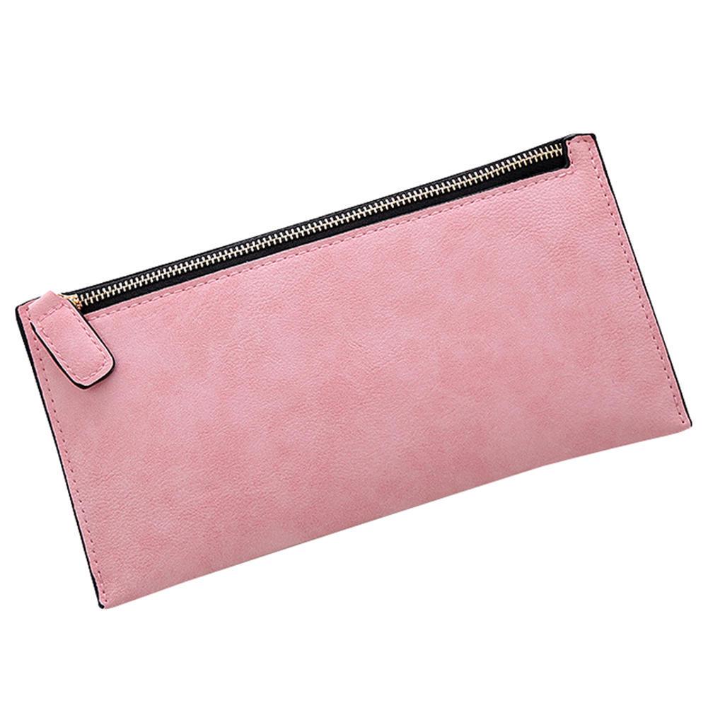 Long PU Leather Women Girl Purse Wallet Mobile Thin Zip Handbag with Card Holders