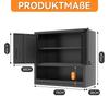 H77cm Wall-Mountable Metal Tool Cabinet with Lockable Door, 1 Adjustable Shelf and 1 Open Drawer - Garage, Storage, Office (Assembly Required)