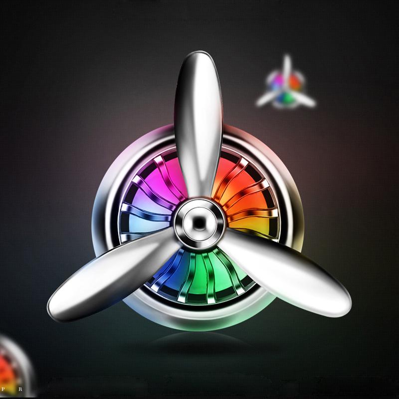 Car Conditioning Smell Air Freshener Alloy LED Auto Vent Outlet Perfume Clip Fresh Aromatherapy Fragrance Atmosphere Light