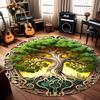3D Carpet Abstract Tree Round Rug Living Room Decor Floormat Machine Washable Easy To Clean Study Bedroom Soft Rug Gift