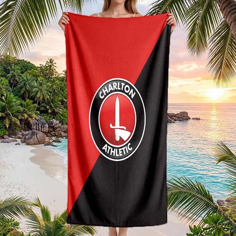 Telo da Spiaggia Asciugatura Rapida Charlton Athletic FC Stampa Microfibra Assorbente Portatile da Viaggio per Nuoto