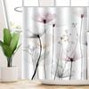 Elegant Watercolor Floral Shower Curtain with Soft Pastel Flowers and Delicate Stems for a Serene, Nature-Inspired Bathroom