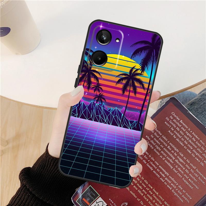 Synthwave Retro 80s Neon Case For Realme 14 12 10 11 13 Pro Plus GT 6 6T 5 GT7 Pro C61 C55 C51 C21Y C25S C67 C75 C53