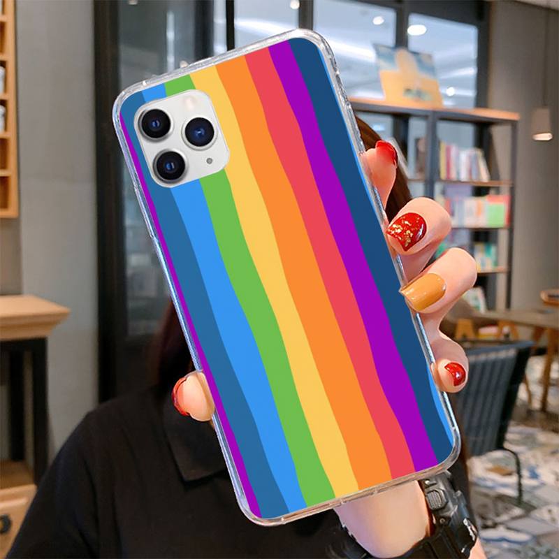 

Оригинальный чехол для телефона с радугой для iPhone 11, 12, 13 Mini Pro Max 8, 7, 6, 6S Plus X 5 SE 2020, XR XS, чехол 13 Pro Max