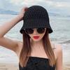 Bucket Hat Designer Wide Brim Women Bucket Hat Summer Straw Woven Sun Visor Hats Hollow Hat Striped Beach Hat