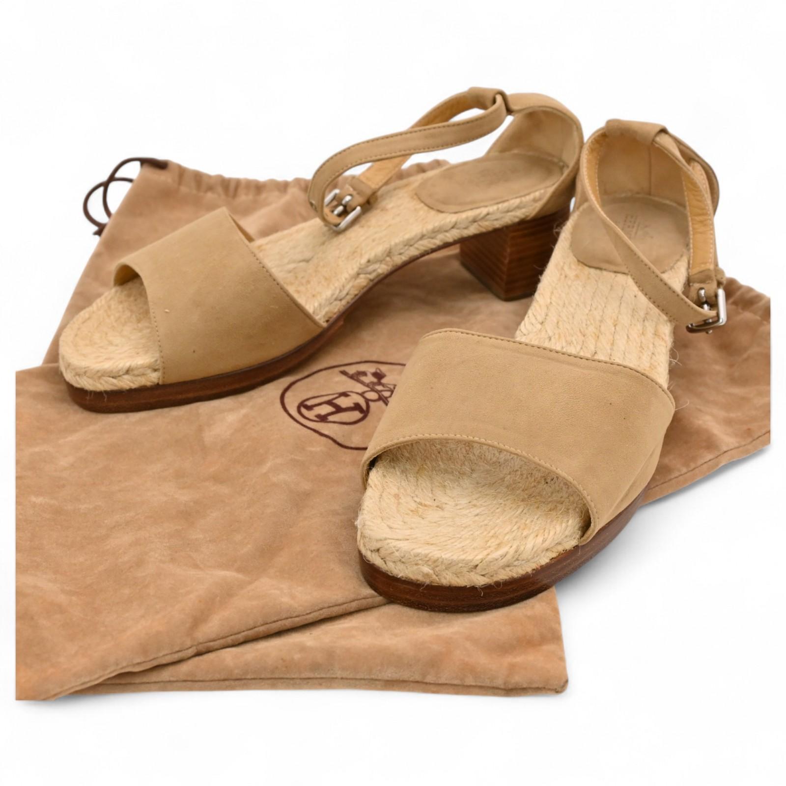 

Auth Hermes Espadrille Sandals Beige Size 36 he9913db