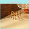 Geometric Stainless Steel Earrings With Cross And Circle Design For Women