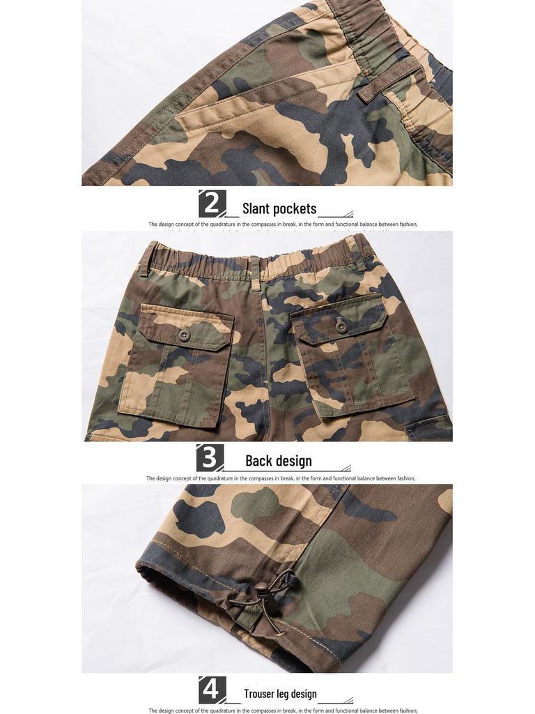 Lockere, gerade Cargohose aus reiner Baumwolle für Herren – große Größe, mehrere Taschen, Freizeitkleidung für Herbst und Winter