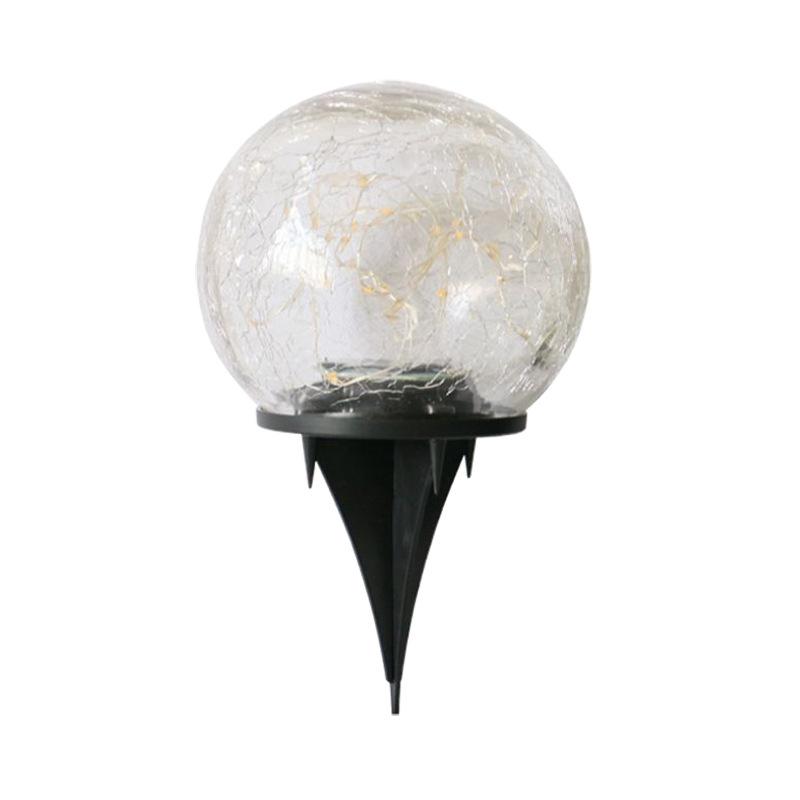 1Pc New Led Solar Lawn Floor Plug Landscape Light Decoration Christmas Buried Rainproof Glass Ball Crack Light D