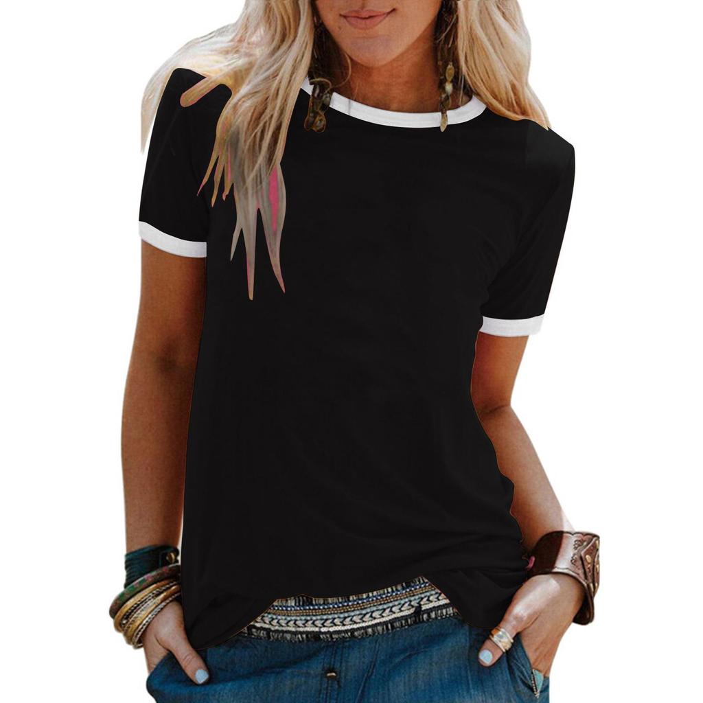 Women's T-shirt Fun Stripe Printed Top Fashionable and Minimalist Pattern Summer Leisure Women's Clothing Street Clothing