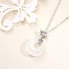 Sansheng has apricot white chalcedony safety buckle necklace for women, niche retro fashion high-end lucky brand necklace for women