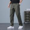 Men's Plus Size Loose Fit Elastic Waist Workwear Pants for Autumn and Winter.