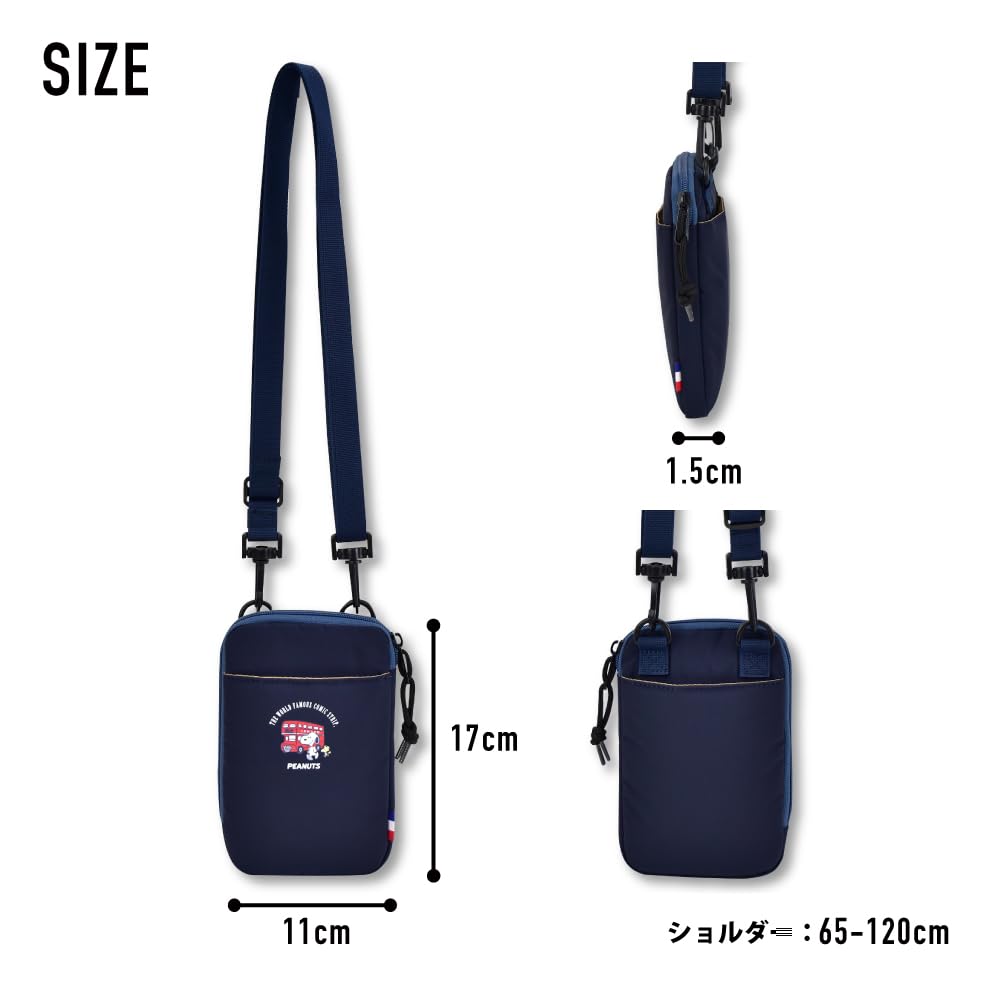 Snoopy Smartphone Shoulder Smartphone Mobile Phone Mini Bag for and Cute Character Navy Bag, Pouch, Bag, Women, Travel, Outings, Adults, Students,