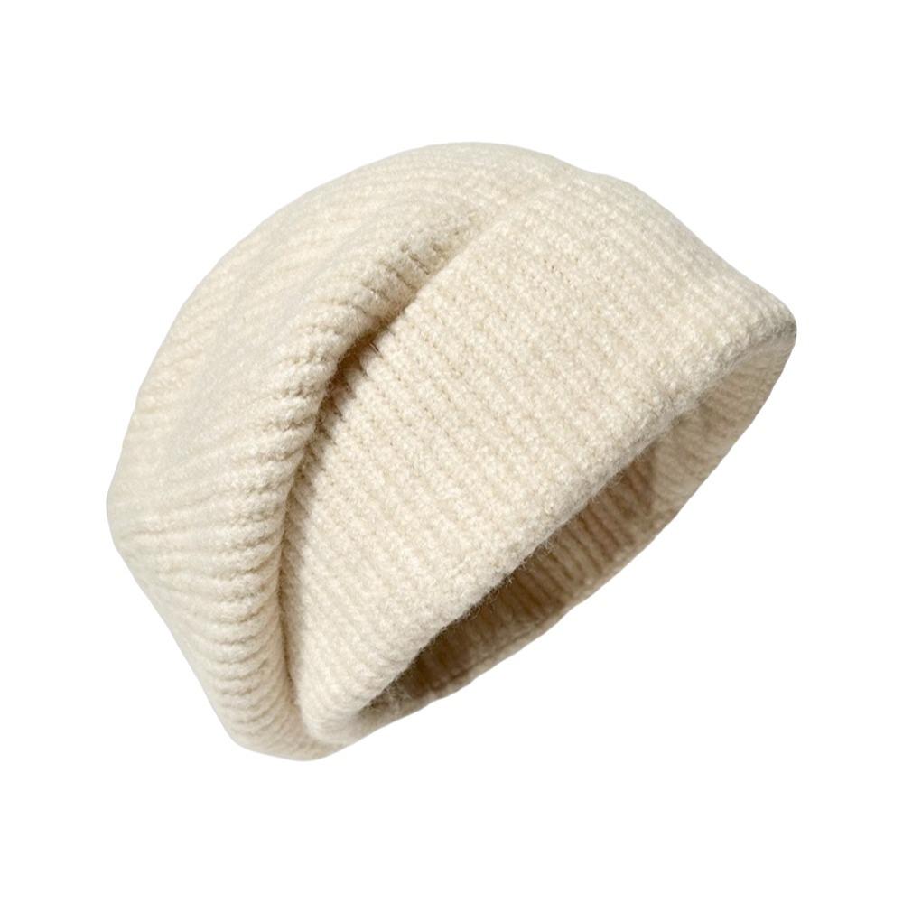 Windproof Winter Hat Warm Skullies Hat Casual Beanie Hat for Women бежевый