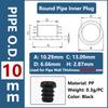 Round Plastic Inner Plug Steel Pipe End Cap Blanking Cover Anti Slip Furniture Chair Ladder Leg Protector Pad