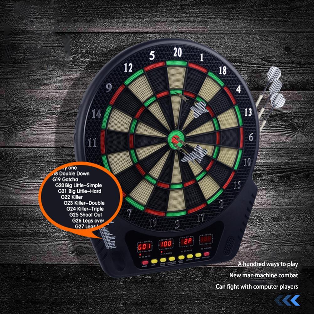 Electronic Dartboard Multiplayer Dart Machine Dartboard with 6 Darts, Replacement Tips 27 Games and 243 Variants for 16