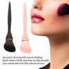 2PCS Angled Contour Brush Black Pink Artificial Fiber Accurate Coloring Soft Bristle Makeup Brush Set