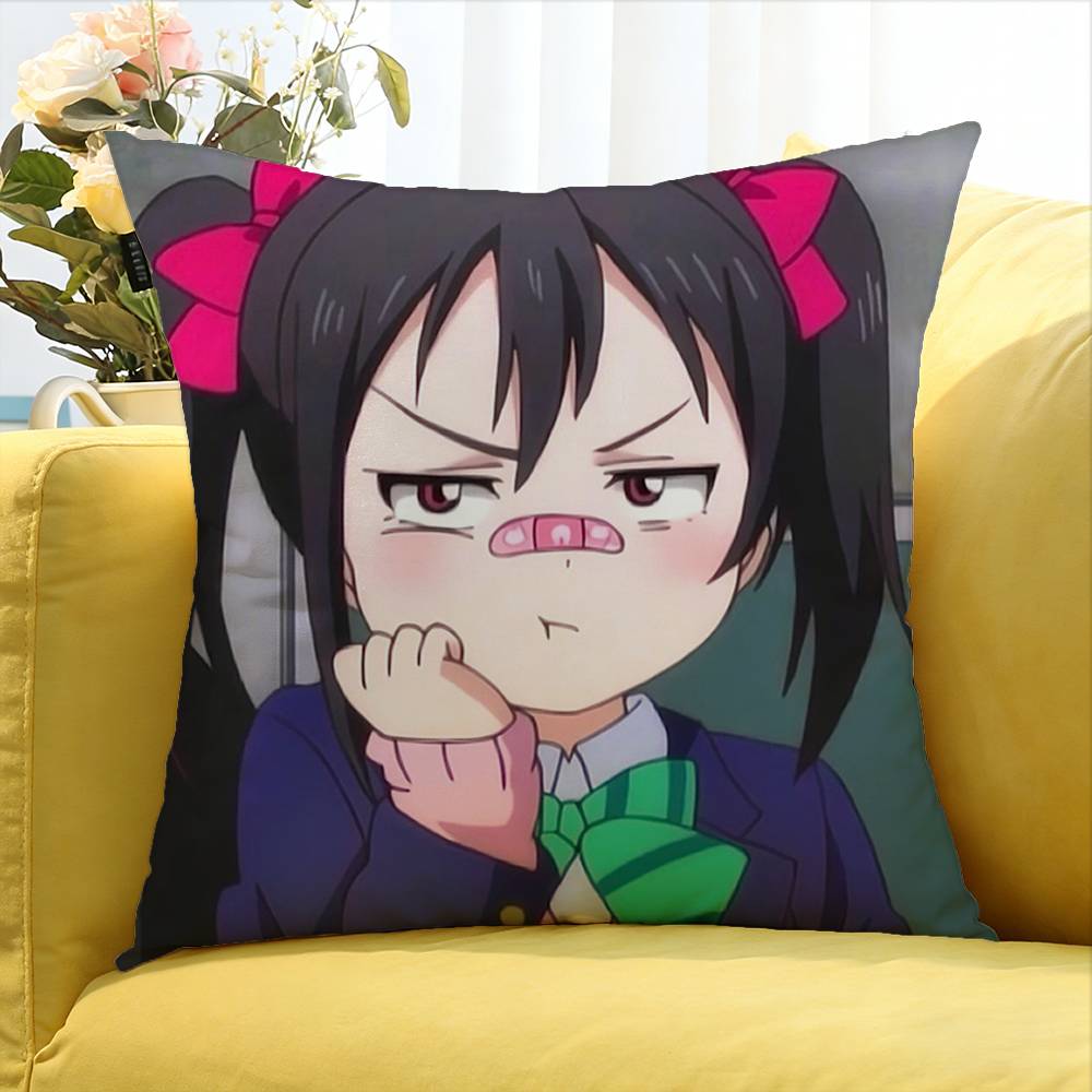 Yazawa Nico Love Live Anime Girl Various Sizes Square Pillow Case For Car Home Bedchamber Decor