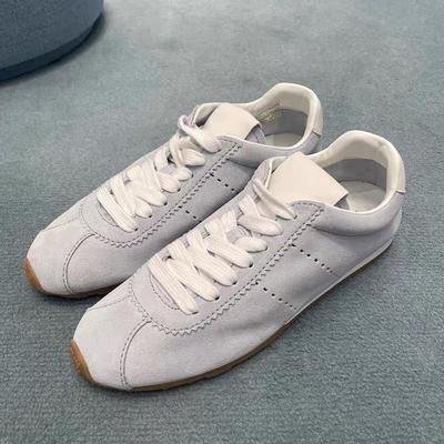 Retro Flat-soled Sneakers Spring and Autumn Single Shoes College Lace-up Casual Shoes Solid Color German Training Forrest Gump Shoes Women