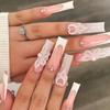 O8 Long Nail Art Tips - European & American High-End Wearable Summer Stickers