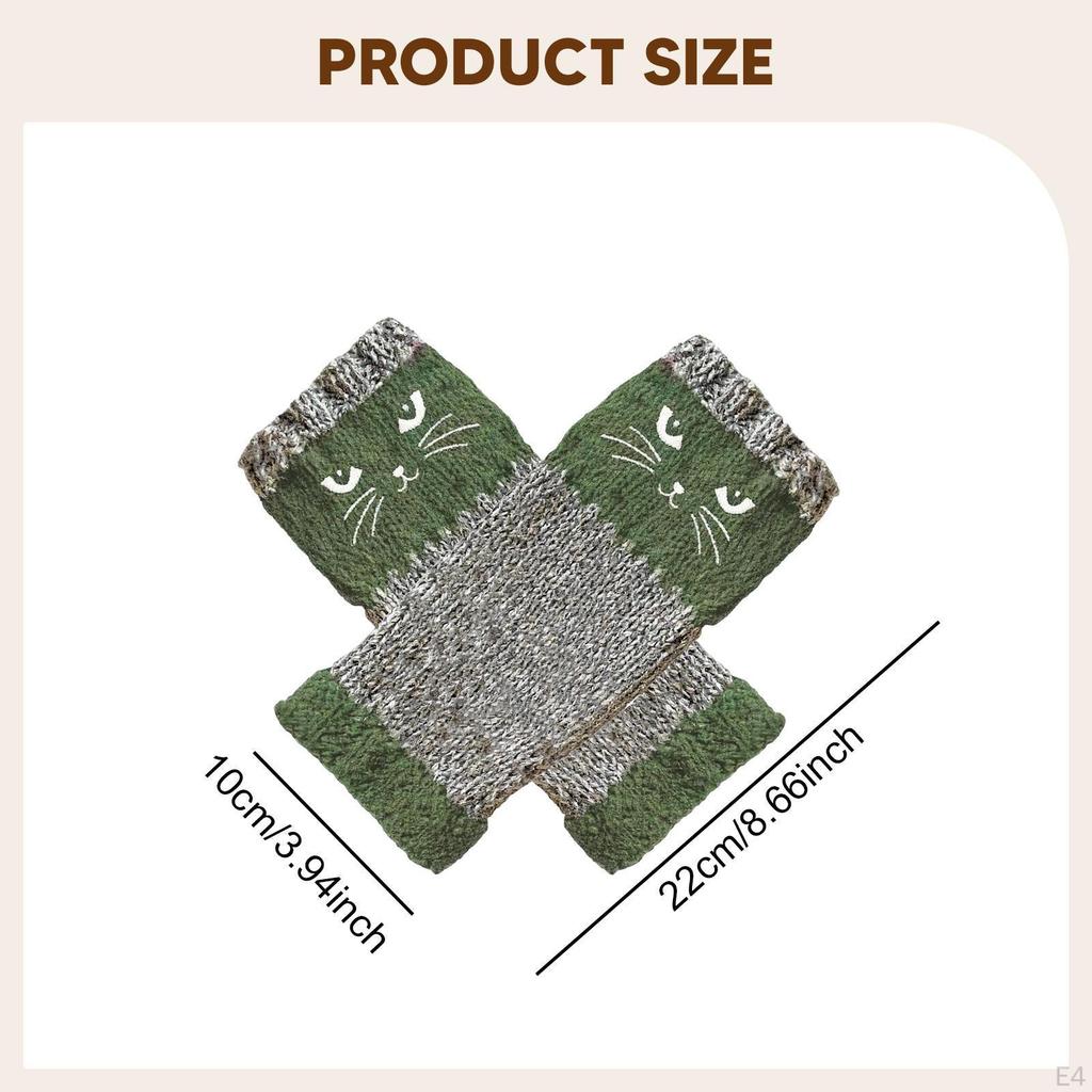 Fingerless Gloves Cold Weather Fashion Wrist Warmer Knit Sleeves for Women