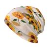Sunflower Printed Pattern Knitted Hat Casual Hanging Woolen Hat Chemotherapy Patient Headscarf Unisex Knitted Hat
