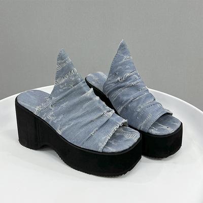 Moda Tacchi Alti Pantofole Donna Piattaforma Scarpe da Vestito Western Casual Nuovi Sandali Estivi 2025 Moda Designer Lusso Scarpa Donna