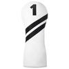 Golf Club Head Cover LeatherLike with Velvet Lining Embroidered for Golfers White