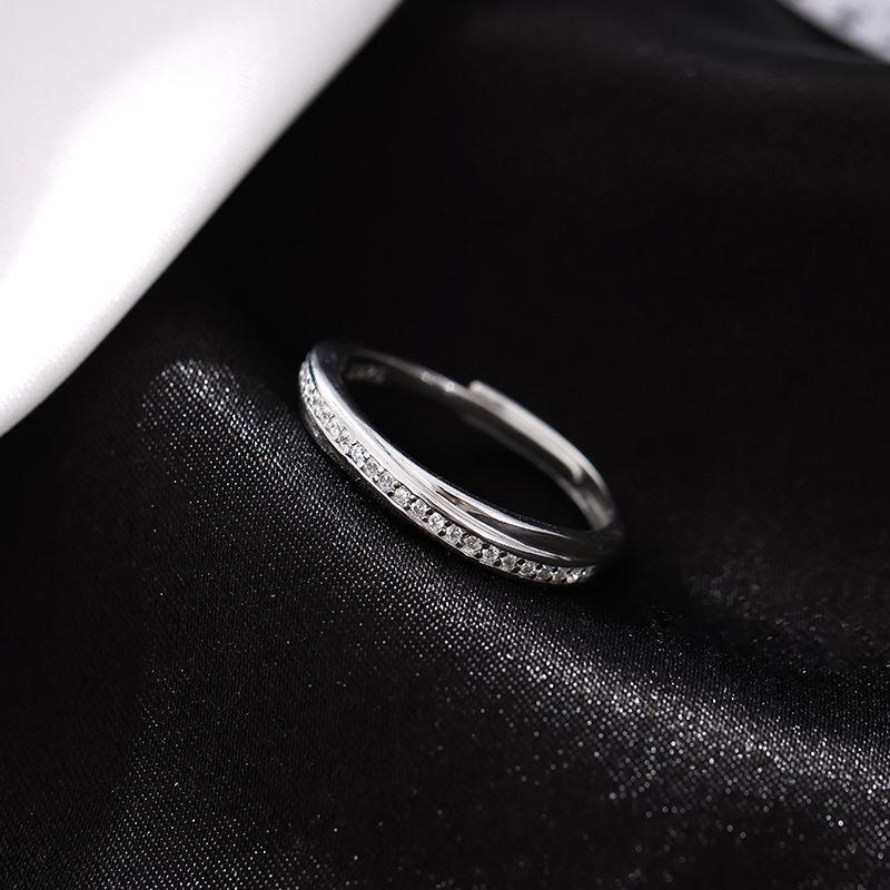 

Кольцо для пары Banyan Tree S925 Silver Mobius - минималистичное унисекс-украшение класса люкс на День святого Валентина female, adjustable opening платиновый